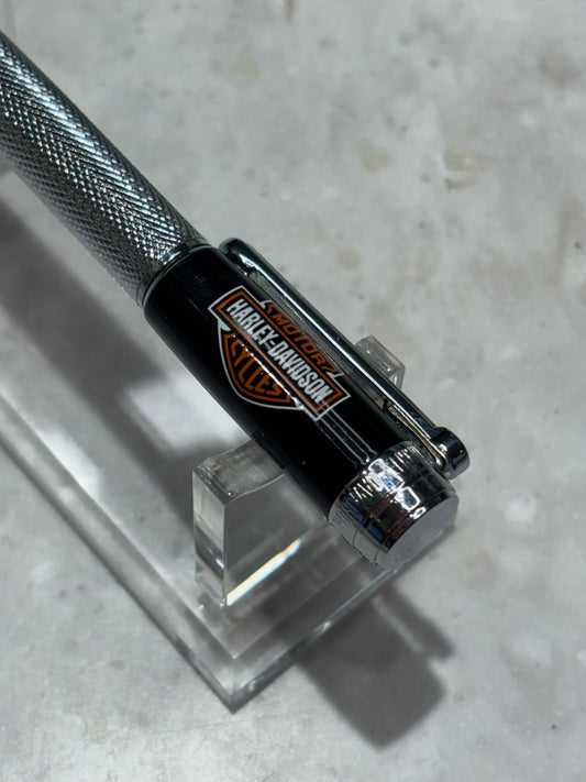 Retro 51 Harley-Davidson Twist Ballpoint Pen | Black & Chrome Knurled | New Refill