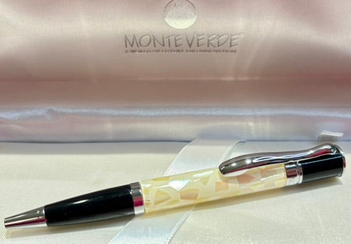 Monteverde Mini Jewelria Shell White Ballpoint Pen | New Old Stock Box Papers