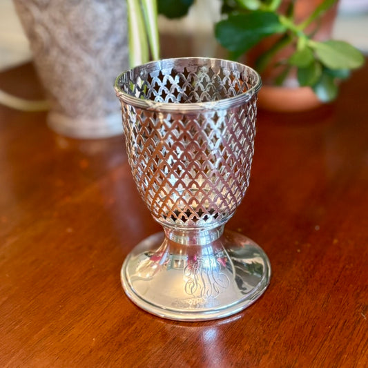 Antique Reed & Barton Sterling Silver Pierced Spill Cup / Table Beaker c. 1865–1885