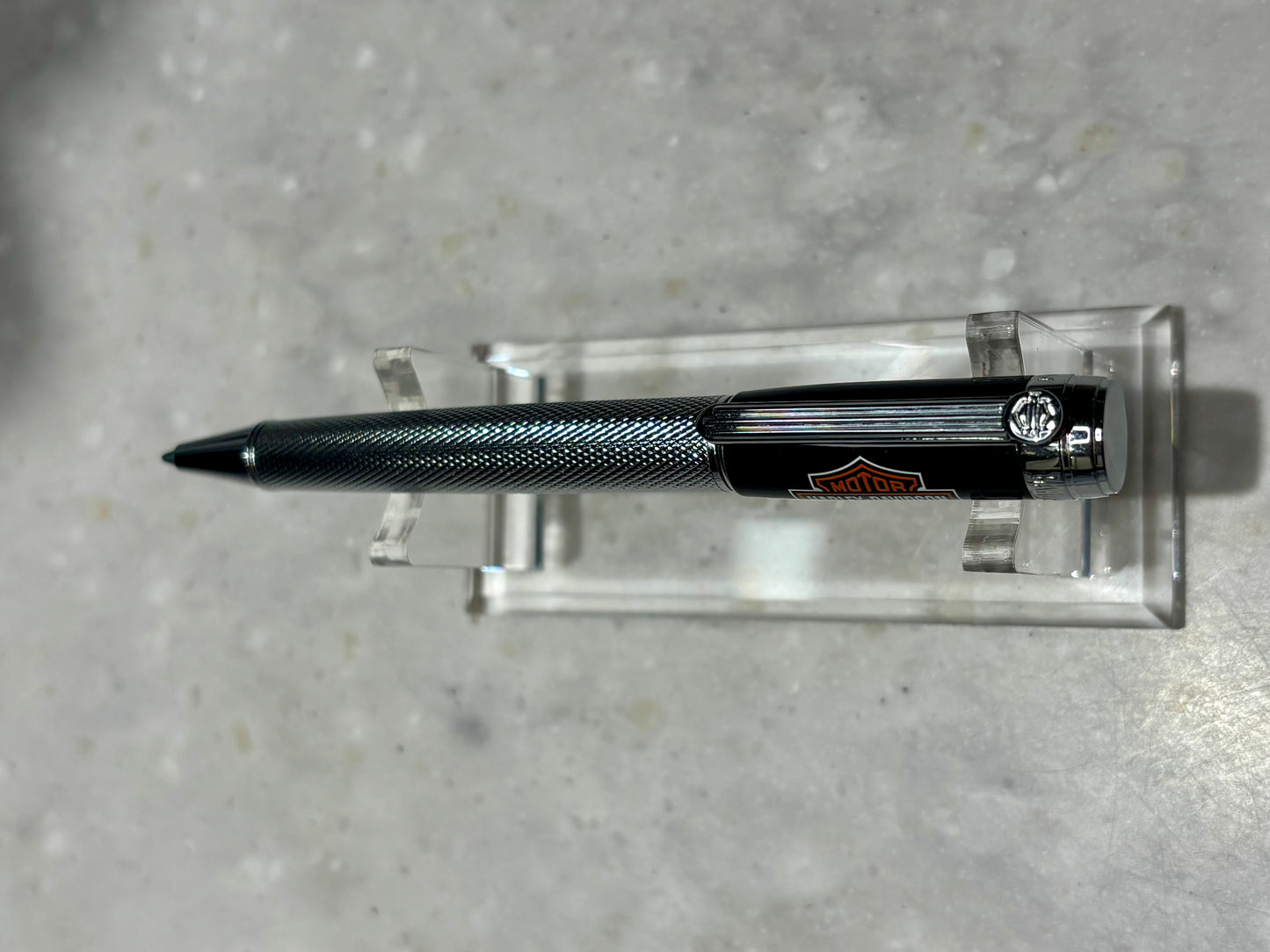 Retro 51 Harley-Davidson Twist Ballpoint Pen | Black & Chrome Knurled | New Refill