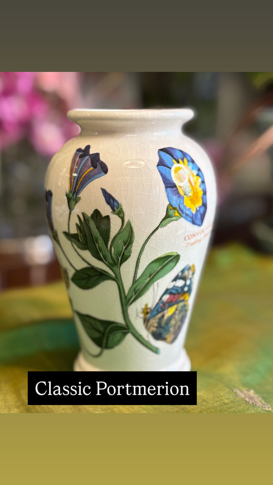 Portmeirion Botanic Garden Bud Vase | English Floral Pedestal Vase