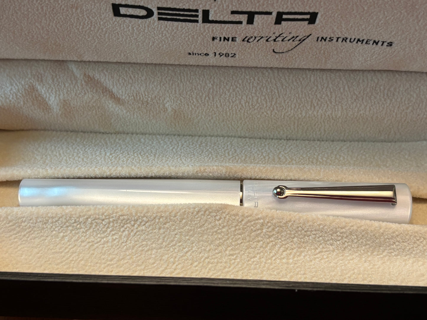 Delta Unica White Pearl Resin Rollerball Pen | New Old Stock with Box & Papers