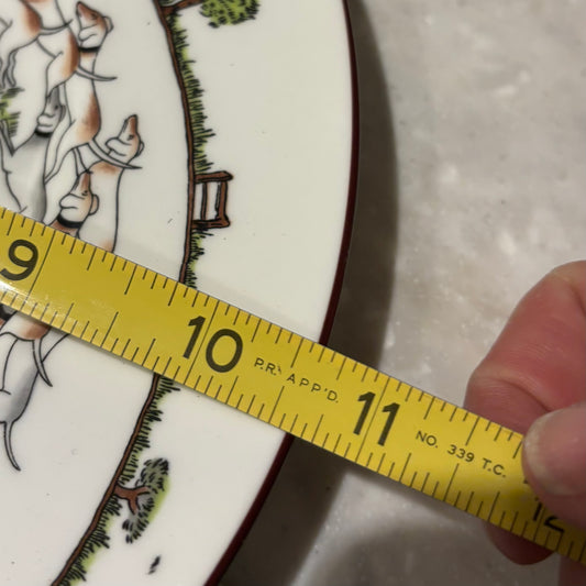 Crown Staffordshire Hunting Scene Dinner Plates 10.5" – Set of 8 – England