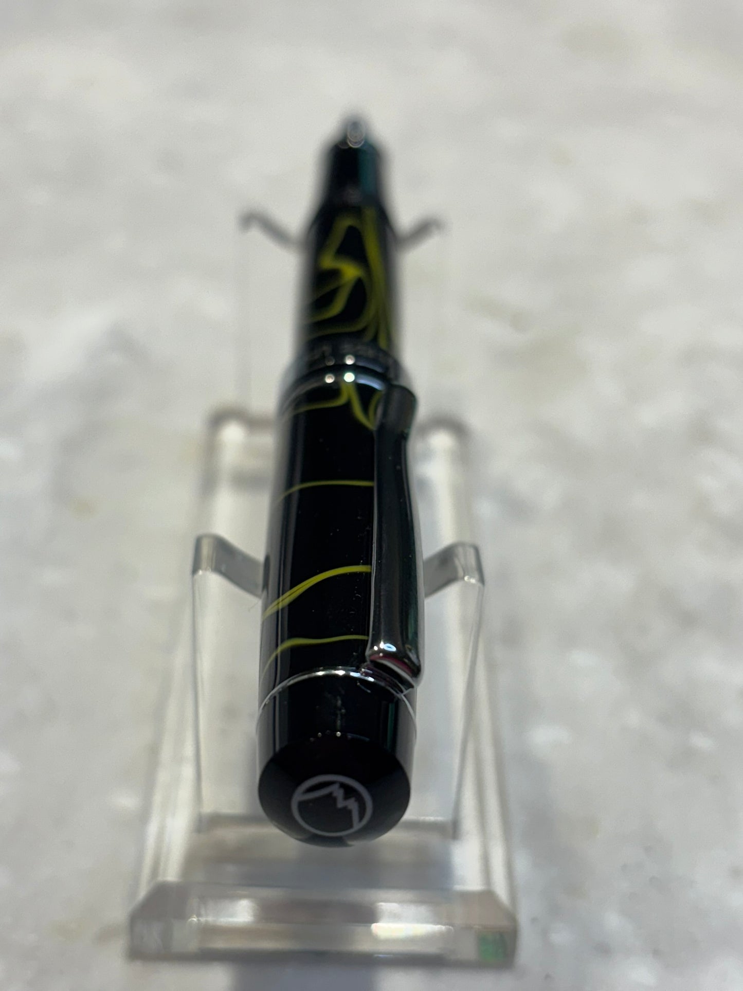 Monteverde Prima Rollerball Pen | Black & Yellow Swirl Acrylic Resin | New Old Stock in Box
