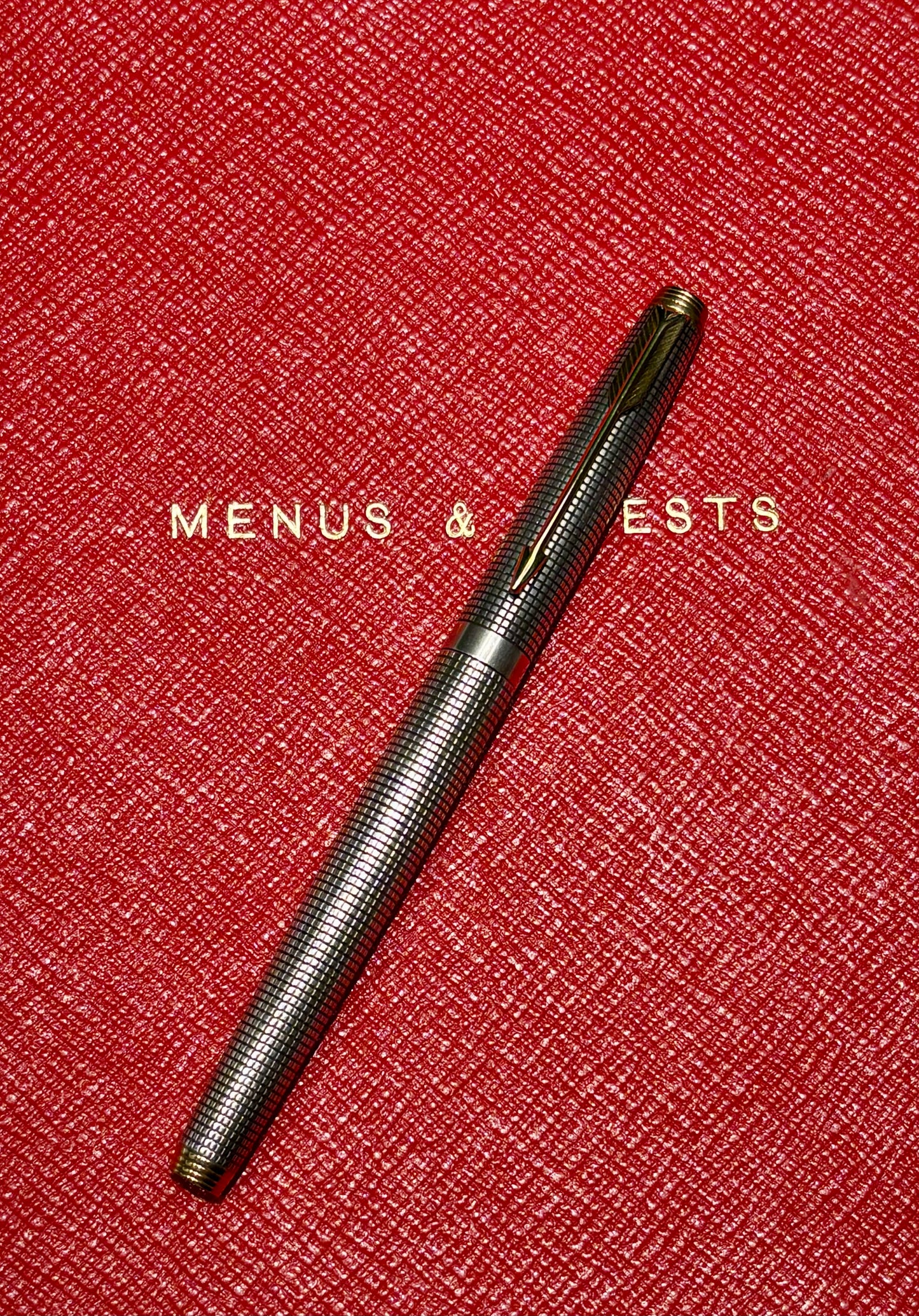 Vintage Parker 75 Ciselé Sterling Silver Rollerball Pen | USA Made | Gold Trim