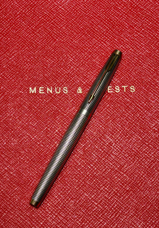 Vintage Parker 75 Ciselé Sterling Silver Rollerball Pen | USA Made | Gold Trim