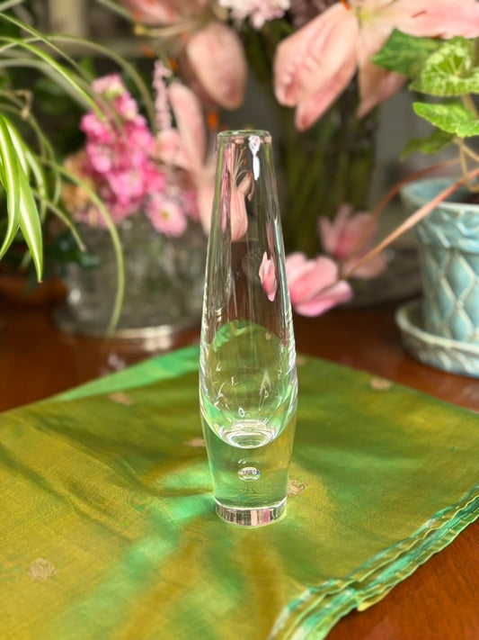 Steuben Crystal Bud Vase | Signed Mid-Century Art Glass