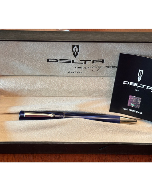 Delta Unica Blue Ballpoint Pen | Pre-2018 New Old Stock | Boxed Italian Writing Instrument