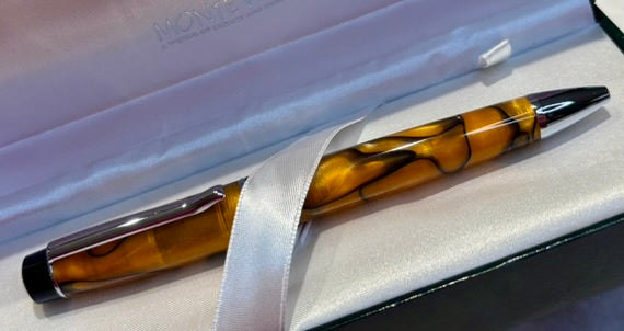 Monteverde Prima Ballpoint Pen | Tiger Eye Acrylic Resin | New Old Stock in Box
