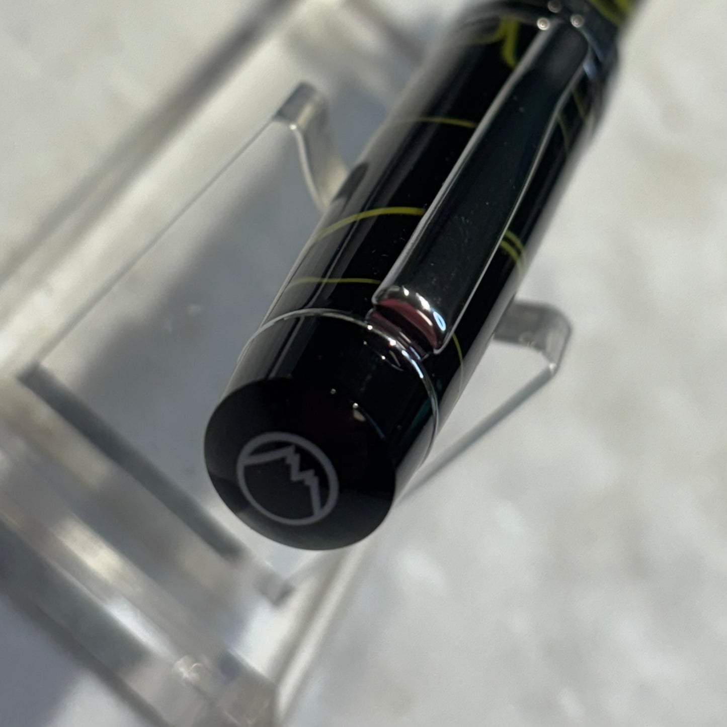 Monteverde Prima Rollerball Pen | Black & Yellow Swirl Acrylic Resin | New Old Stock in Box