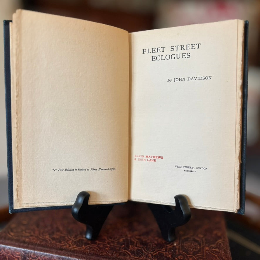 Fleet Street Eclogues by John Davidson | 1893 Limited Edition (300 Copies) | Elkin Mathews & John Lane London