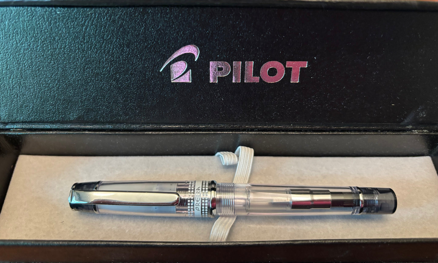 Pilot Prera Demonstrator Fountain Pen | Black/Clear | Unused Retail Stock with Box & Paper