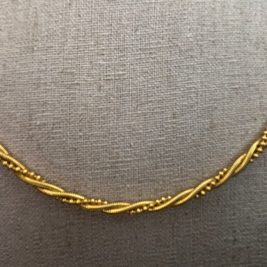Vintage Napier Gold Tone Twisted Chain Necklace | Signed Designer Classic