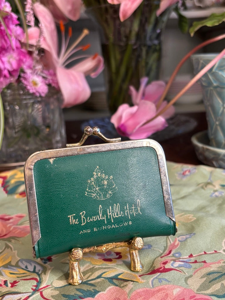 Vintage Beverly Hills Hotel Sewing Kit Purse | Mid-Century Guest Sewing Kit