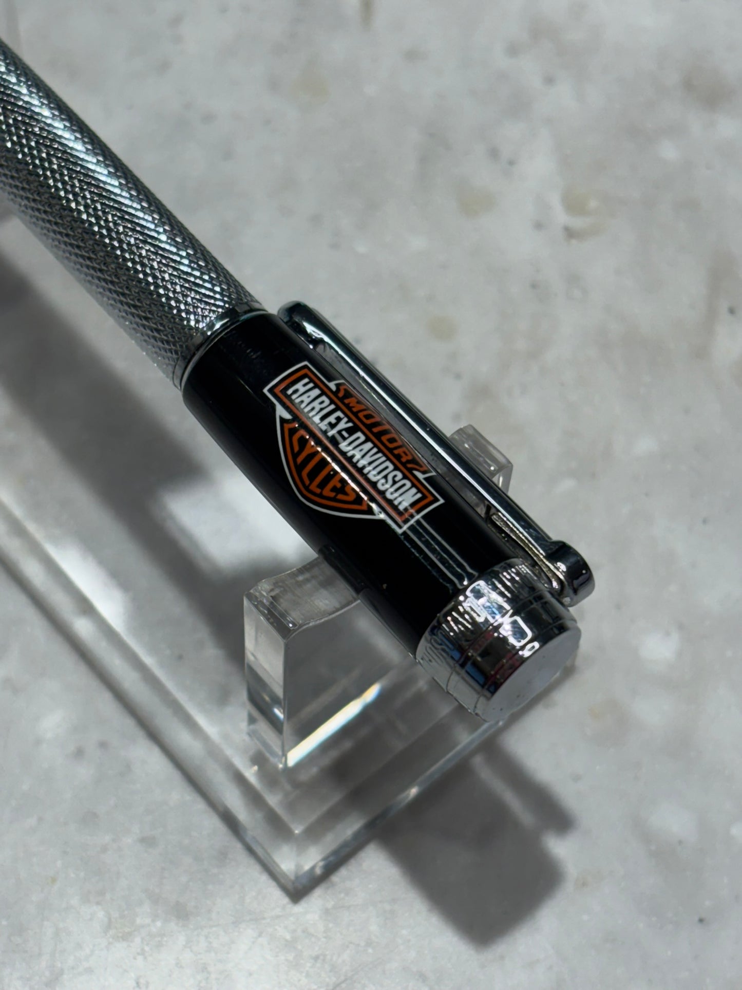 Retro 51 Harley-Davidson Twist Ballpoint Pen | Black & Chrome Knurled | New Refill