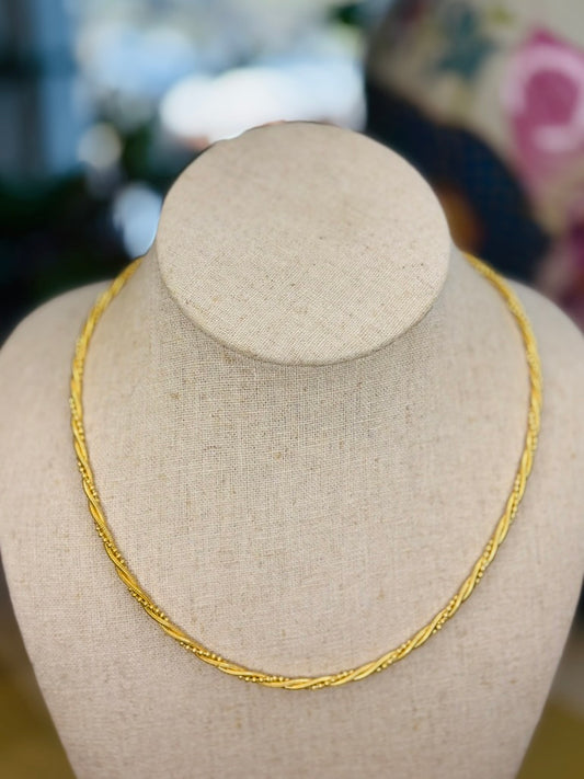 Vintage Napier Gold Tone Twisted Chain Necklace | Signed Designer Classic