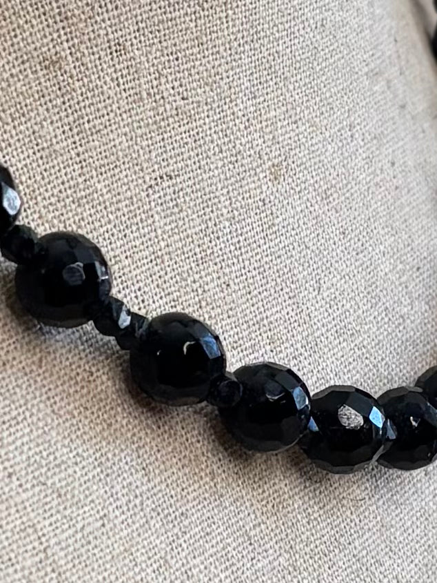 French Jet Alternating Faceted Glass Necklace | 1930s–1940s