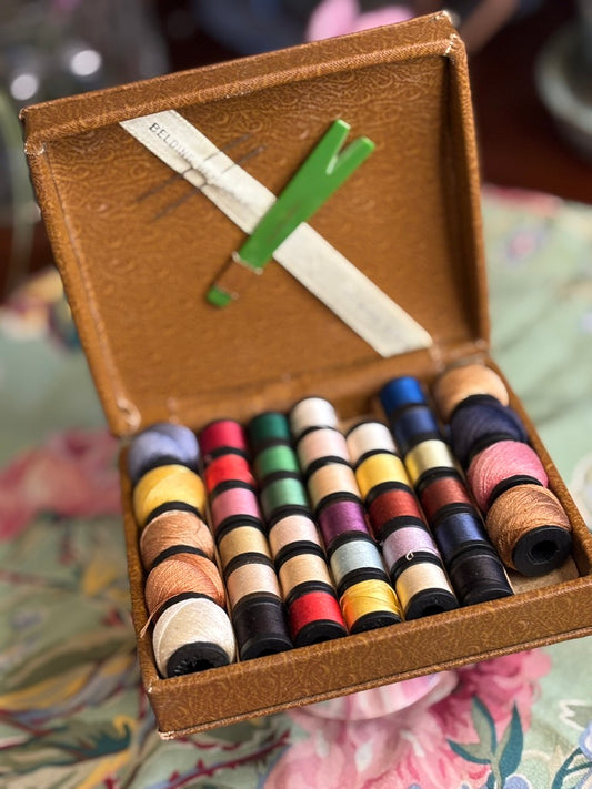 Vintage Belding-Hemingway Sewing Silks Travel Set | Mid-Century Silk Thread Assortment with Handy Cutter