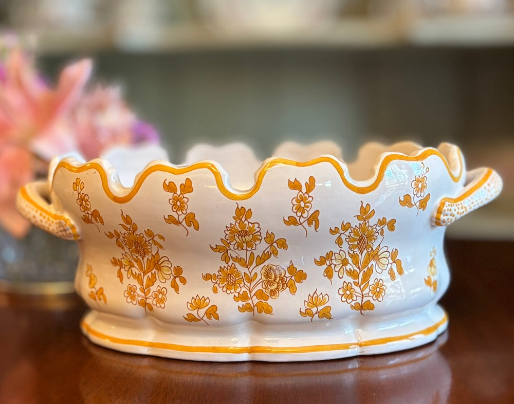Vintage French Hand-Painted Jardinière for Tiffany & Co. | c. 1980s