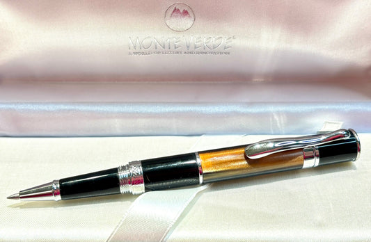 Monteverde Mini Jewelria Stripe Brown Rollerball Pen | New Old Stock in Box