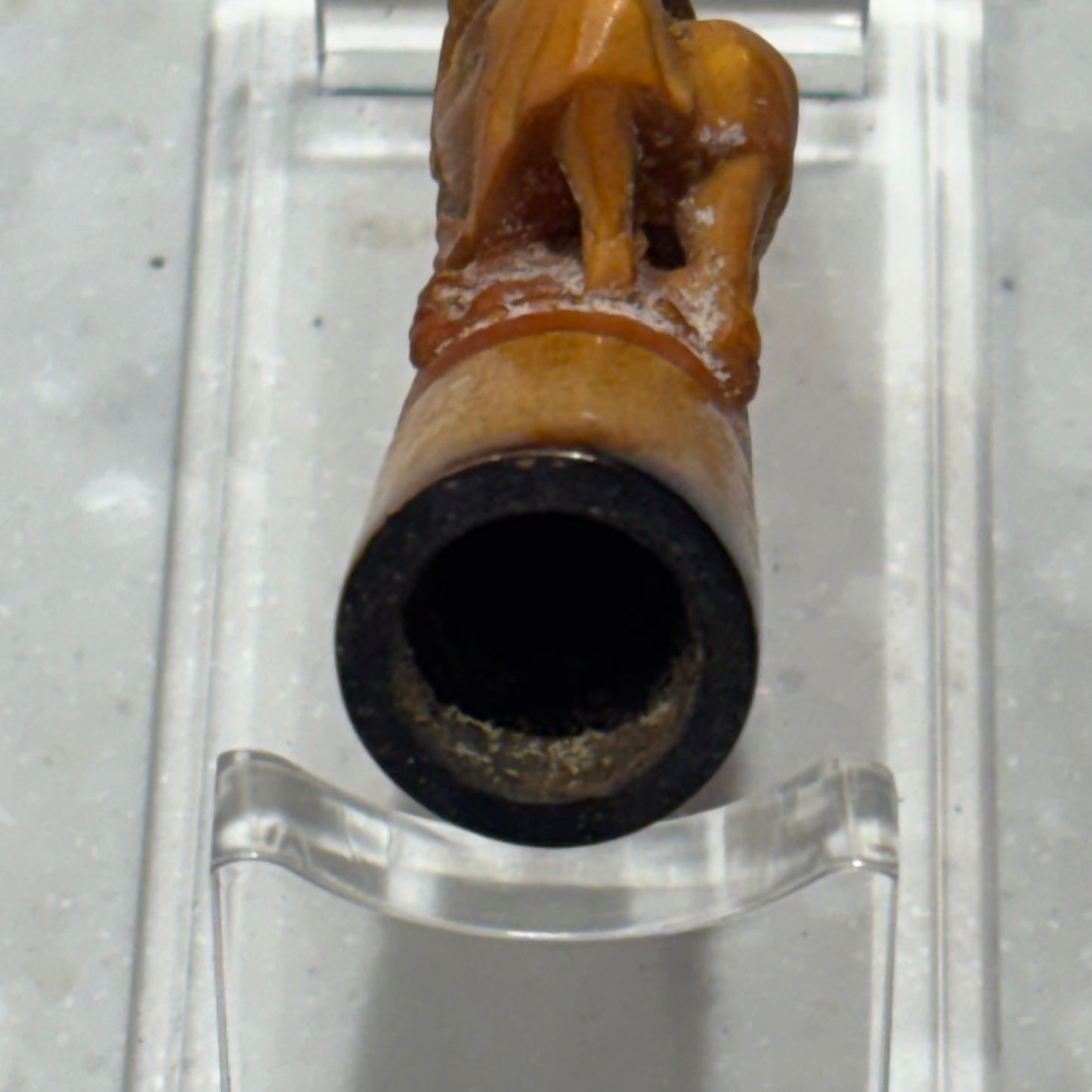Antique Austrian Figural Meerschaum Pipe with Mythological Satyr & Reclining Woman | Original Amberoid Mouthpiece & Leather Case | c. 1890–1910