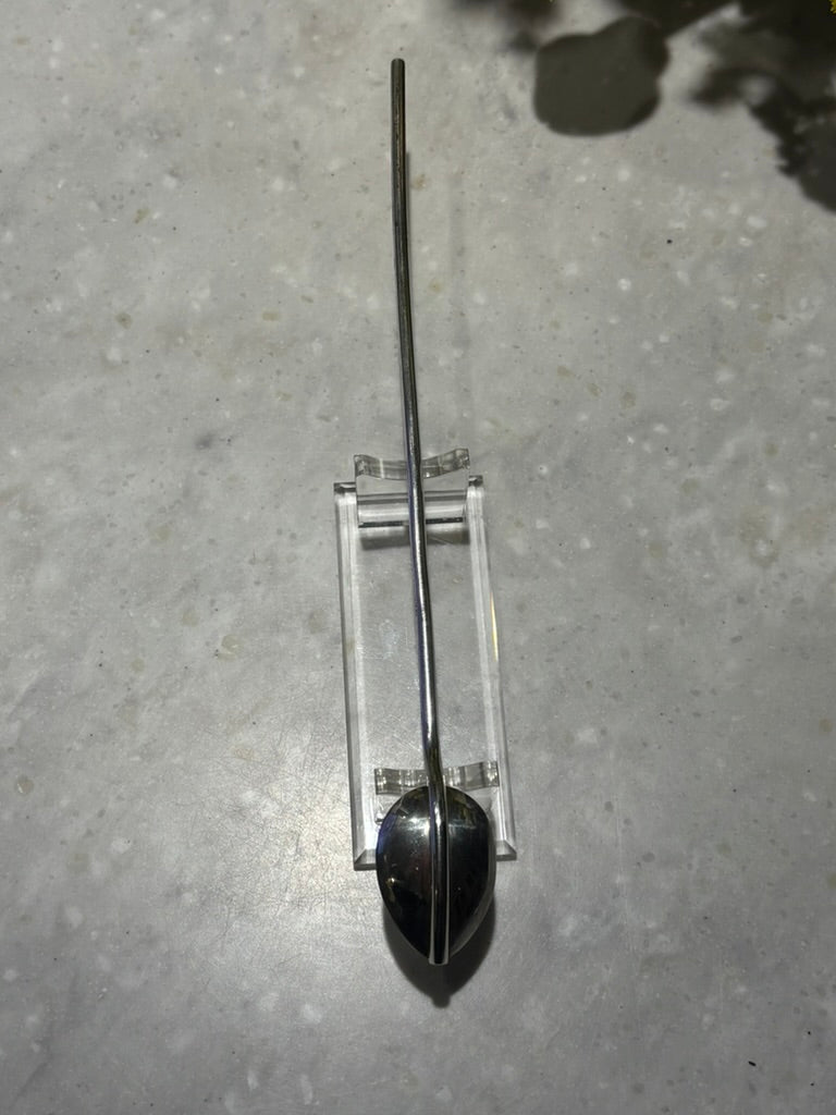 Vintage Italian Sterling Silver Long Handle Straw Spoon | 925 Italy Padova | Barware Iced Tea Spoon