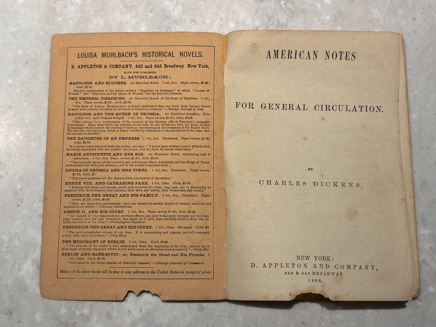 American Notes for General Circulation — Charles Dickens, 1868