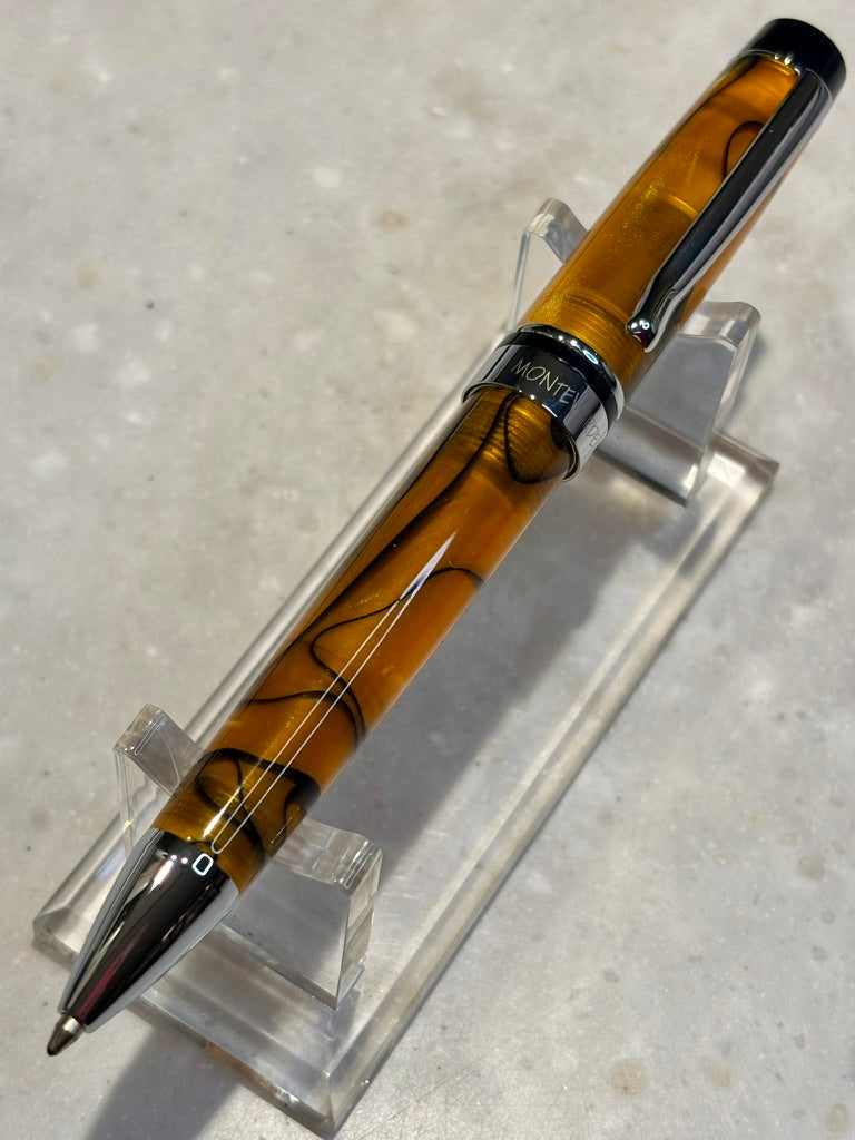 Monteverde Prima Ballpoint Pen | Tiger Eye Acrylic Resin | New Old Stock in Box