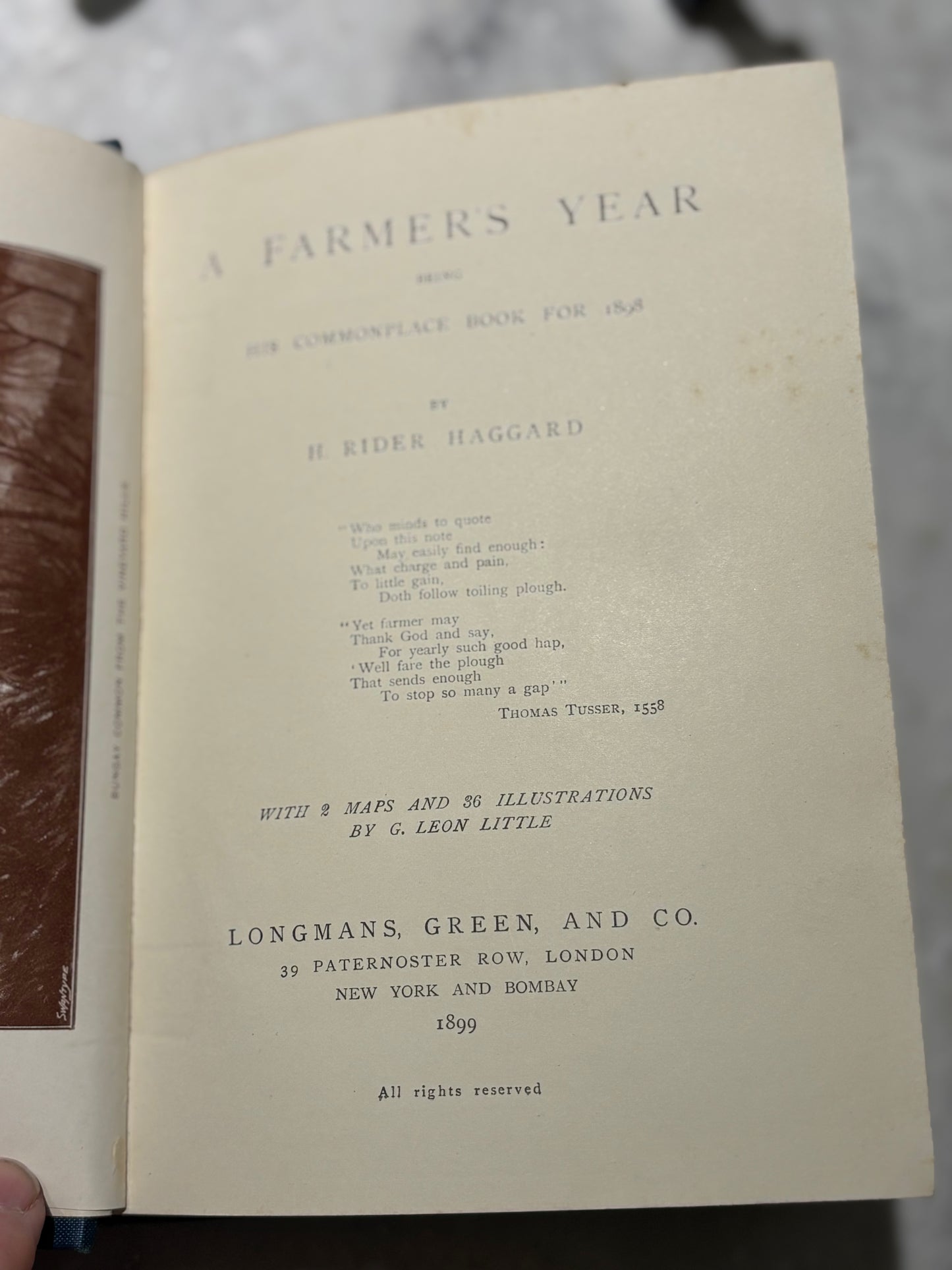 H. Rider Haggard A Farmer's Year 1899 First Edition Antique Illustrated Hardcover