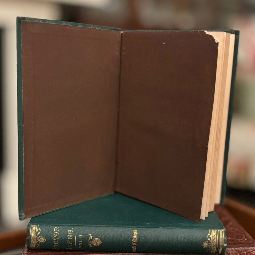 First Edition 1866 “Doctor Johns” by Donald G. Mitchell | Two Volume Set | Green Cloth Gilt Binding | Charles Scribner