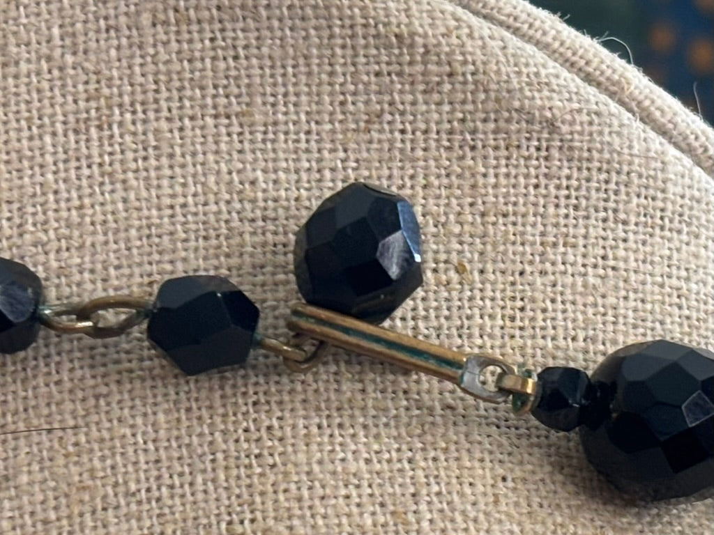 French Jet Alternating Faceted Glass Necklace | 1930s–1940s