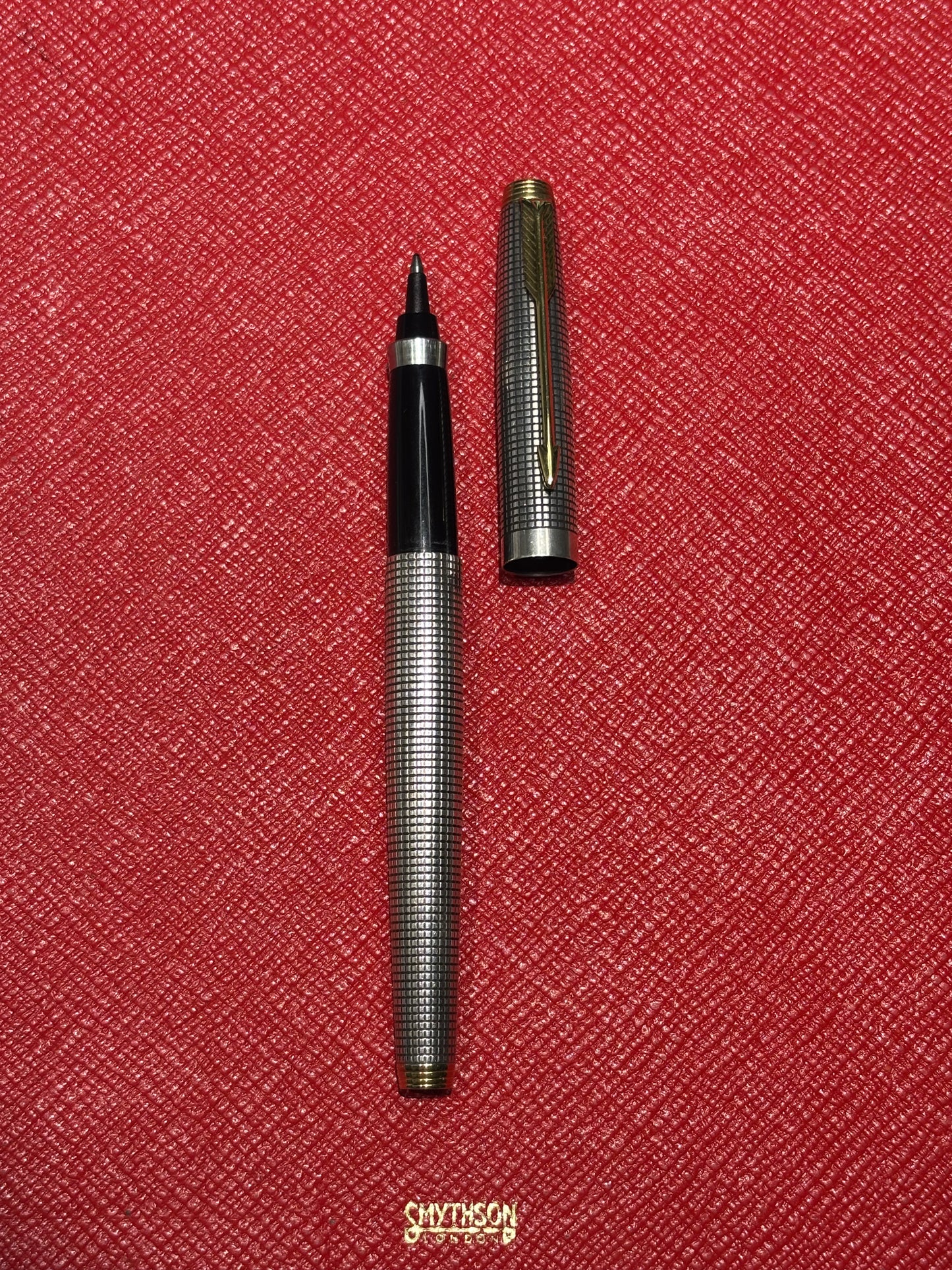 Vintage Parker 75 Ciselé Sterling Silver Rollerball Pen | USA Made | Gold Trim