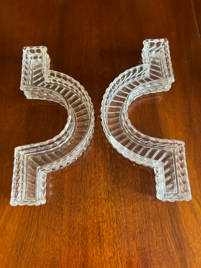 Baccarat France Art Deco Crystal Surtout de Table Centerpiece Elements – Pair, c. 1930 (Early 20th Century Design)