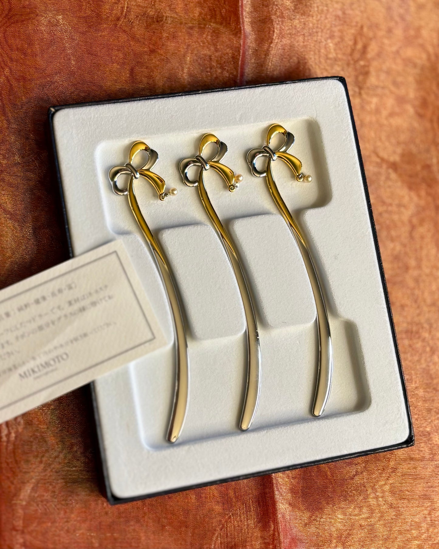 MIKIMOTO Pearl Swizzle Sticks — Expo 2005 Commemorative Set | Cultured Pearl Cocktail Stirrers | Boxed