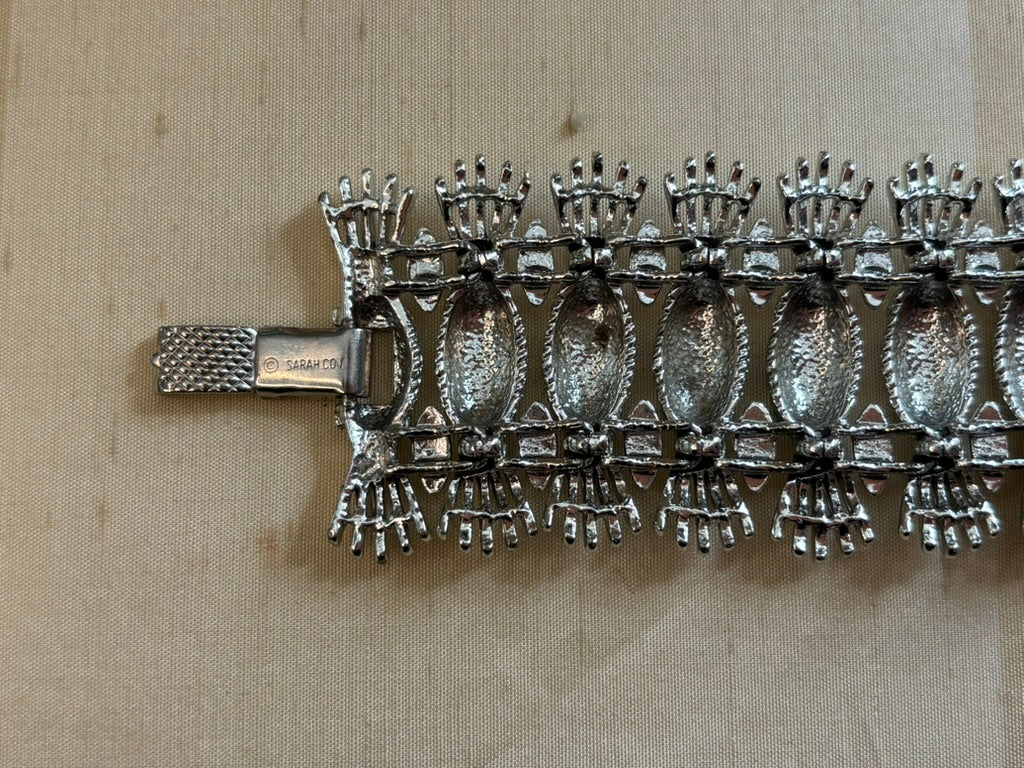 Vintage Sarah Coventry Silver Tone Statement Bracelet Textured Link Fringe Design | Late 1980s–1990s