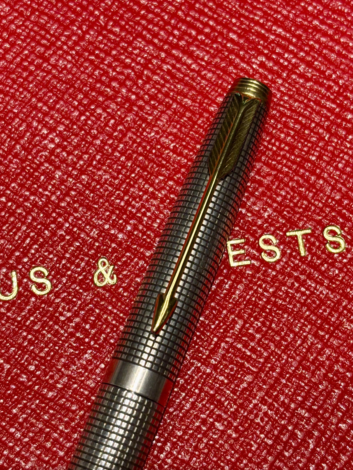Vintage Parker 75 Ciselé Sterling Silver Rollerball Pen | USA Made | Gold Trim