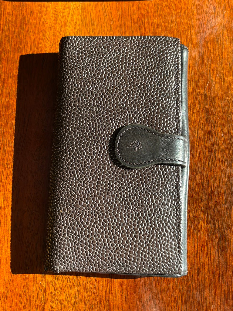 Mulberry Brown Scotchgrain Leather Continental Wallet – Snap Flap Organizer