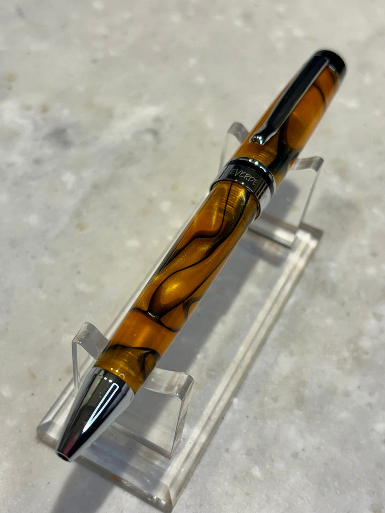 Monteverde Prima Ballpoint Pen | Tiger Eye Acrylic Resin | New Old Stock in Box