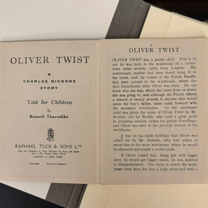 Raphael Tuck Dickens Miniature Book Set | Oliver Twist, A Tale of Two Cities & Little Nell | c. 1924