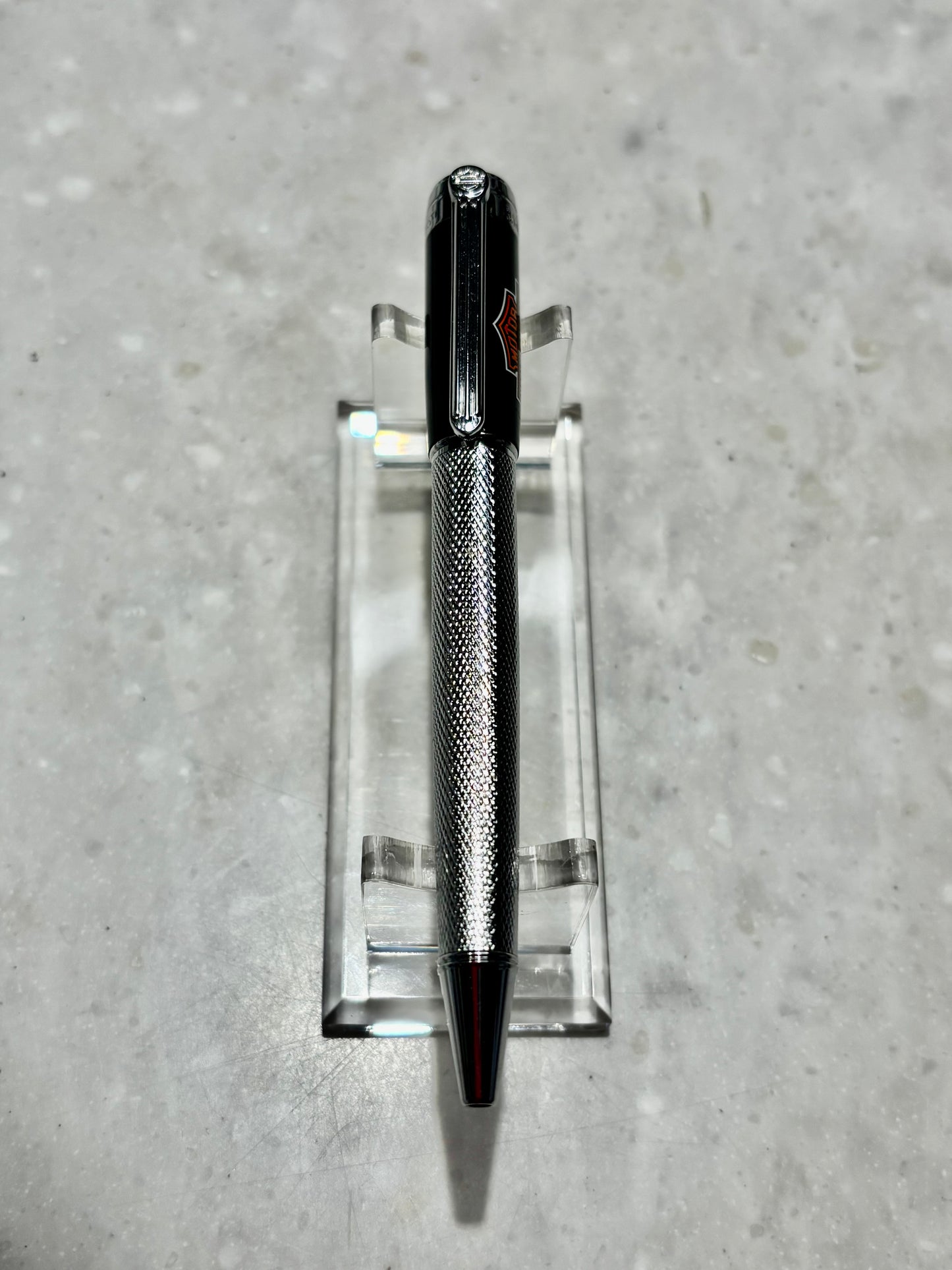 Retro 51 Harley-Davidson Twist Ballpoint Pen | Black & Chrome Knurled | New Refill