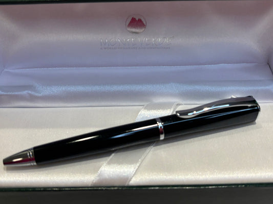 Monteverde Impressa Ballpoint Pen | Black with Chrome Trim | New Old Stock with Box