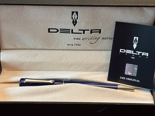 Delta Unica Blue Ballpoint Pen | Pre-2018 New Old Stock | Boxed Italian Writing Instrument