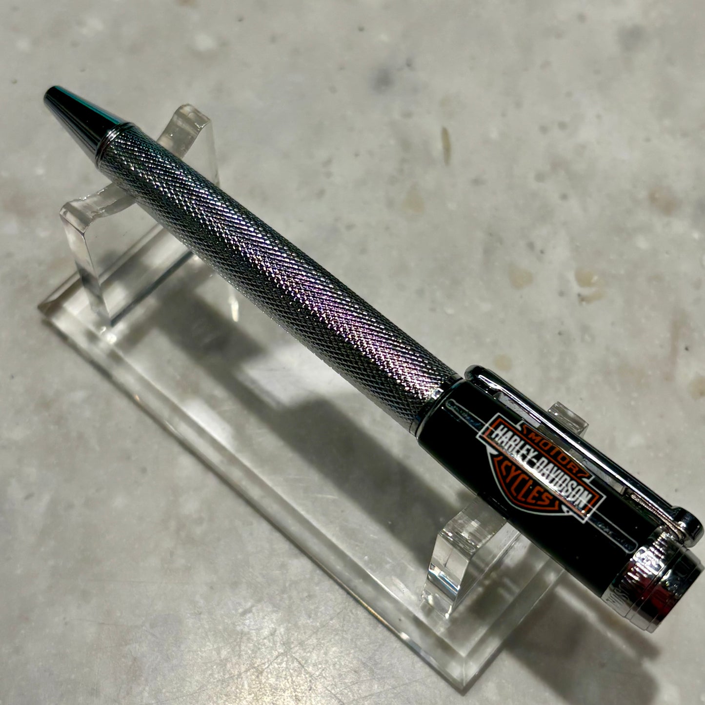 Retro 51 Harley-Davidson Twist Ballpoint Pen | Black & Chrome Knurled | New Refill
