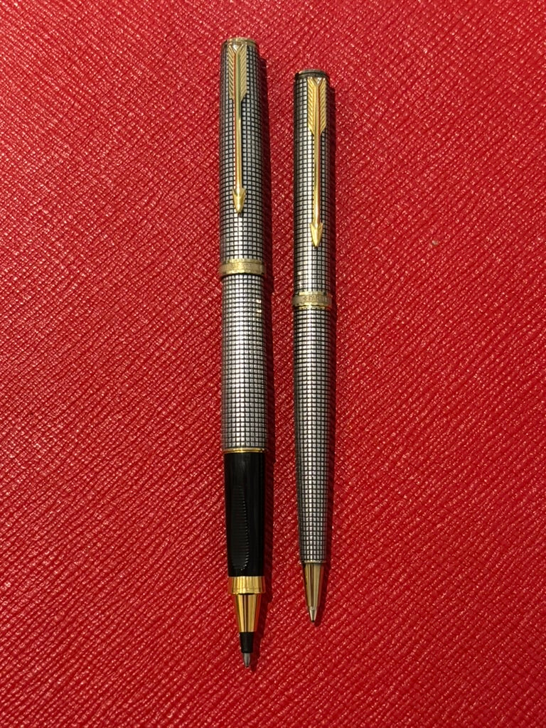 Vintage Parker Premier MK II Ciselé Sterling Silver Pen Set | Ballpoint & Rollerball | France