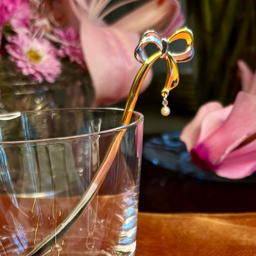 MIKIMOTO Pearl Swizzle Sticks — Expo 2005 Commemorative Set | Cultured Pearl Cocktail Stirrers | Boxed