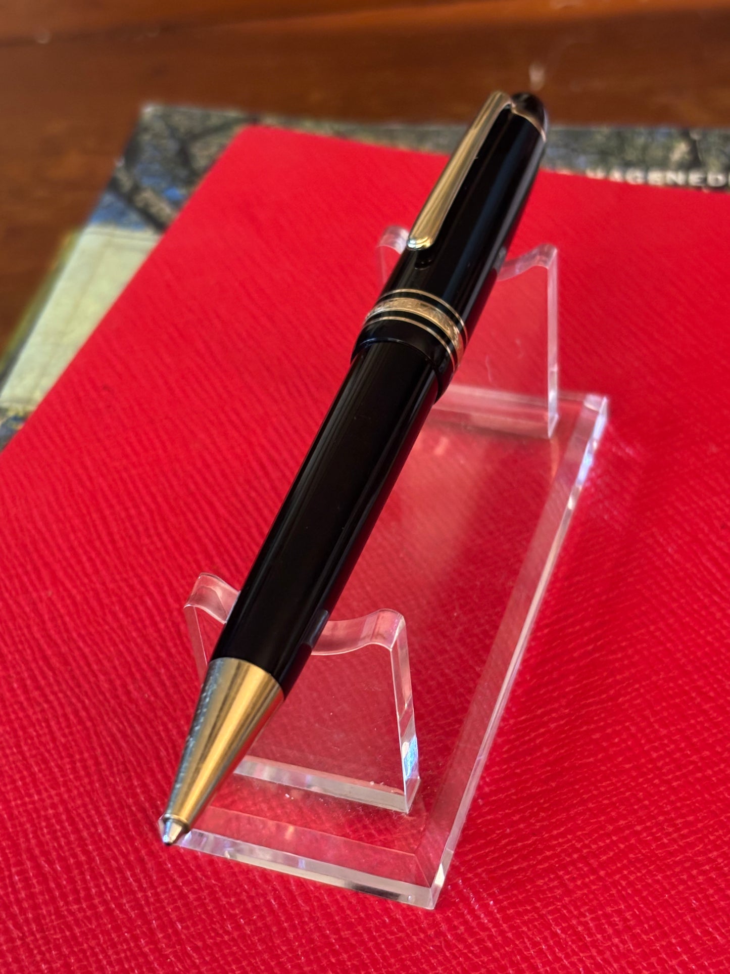 Montblanc Meisterstück No. 161 Classique Ballpoint Pen — Black Resin & Gold Trim