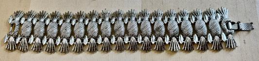 Vintage Sarah Coventry Silver Tone Statement Bracelet Textured Link Fringe Design | Late 1980s–1990s