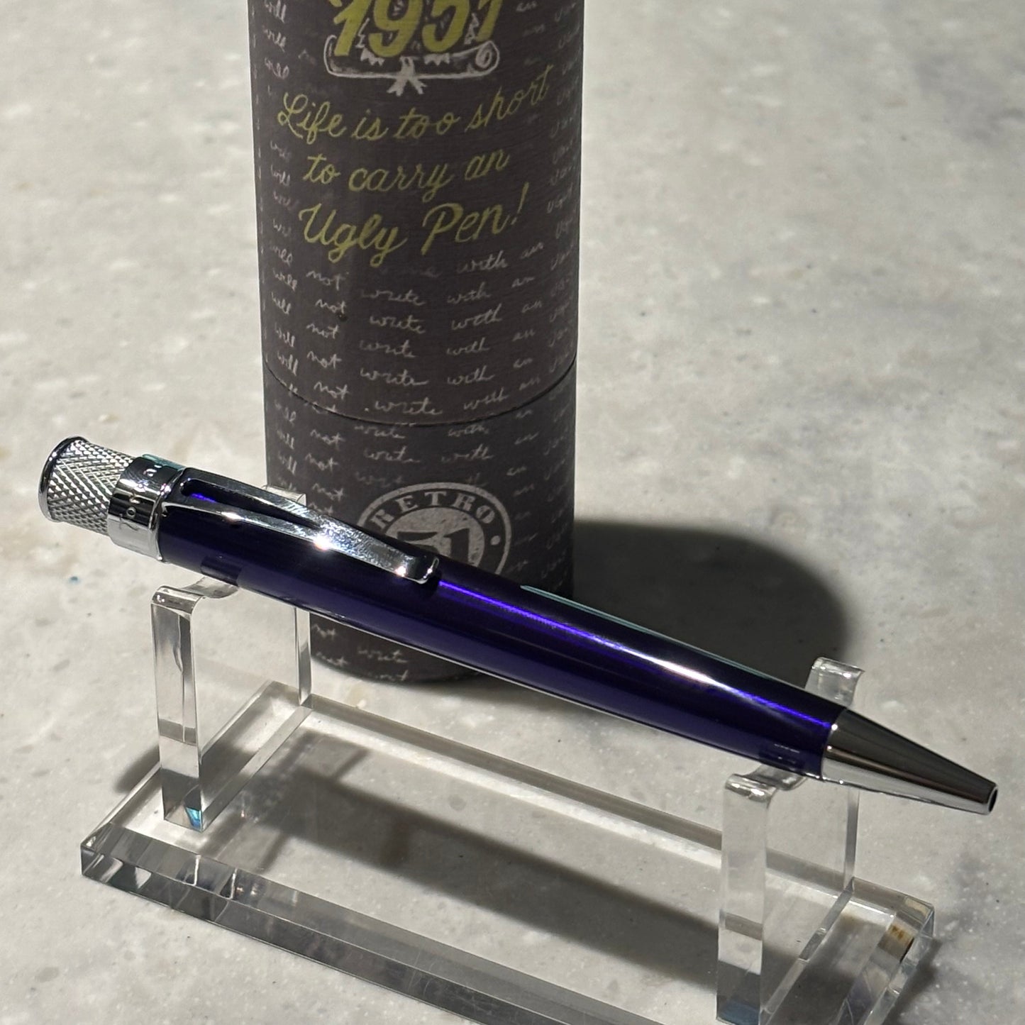 Retro 51 Tornado Blue Lacquer Rollerball Pen with Tube | New Old Stock