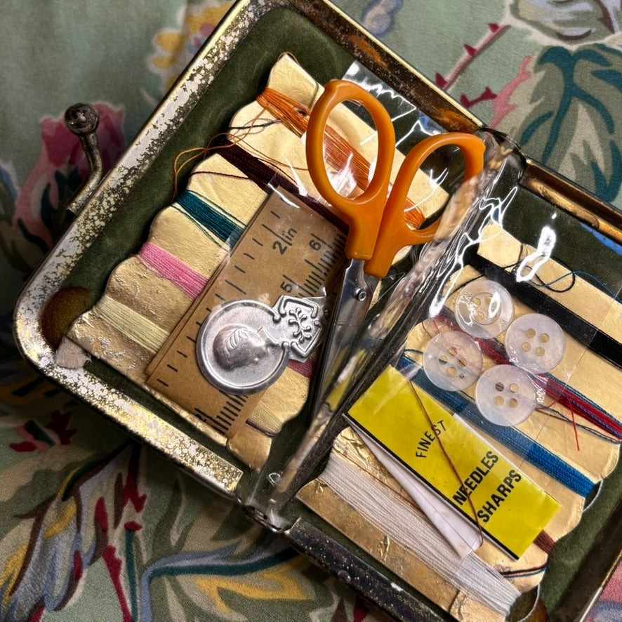 Vintage Beverly Hills Hotel Sewing Kit Purse | Mid-Century Guest Sewing Kit