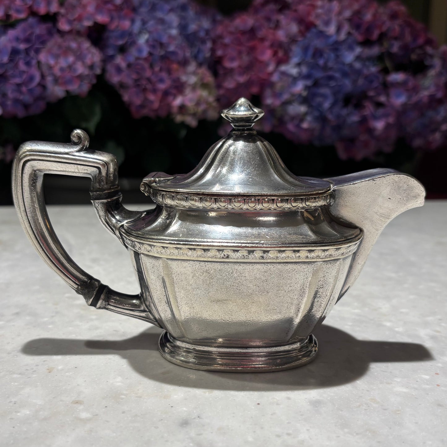 Vintage Hotel Silver Teapot Collection | The Plaza Hotel, Hotel Gotham, Gladstone & Wilcox | Set of 4